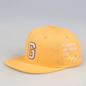 中国で作られた男性のための6パネルのスナップバック野球帽カスタムGorras Snapbacks Embroidery Hats Yellow
