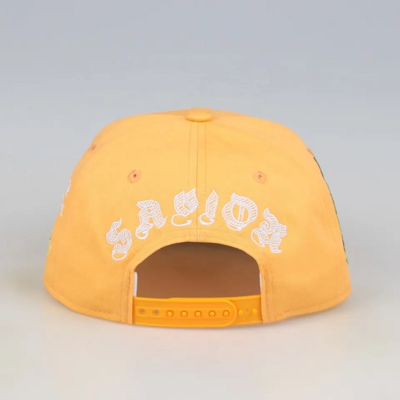 中国で作られた男性のための6パネルのスナップバック野球帽カスタムGorras Snapbacks Embroidery Hats Yellow