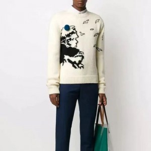 カスタム冬の製造カジュアルニットジャキュードセーターの男性用