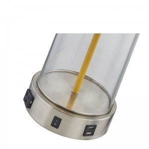 Home2ホテルのグラステーブルランプオン/offロッカースイッチ、便利なアウトレット、ホテルの客室でのUSB充電ポート