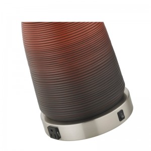 Amber Gradient Resin Bodyと/off Rockerスイッチを備えたホテル樹脂テーブルランプ、ホテルの客室にある2つの便利なアウトレット