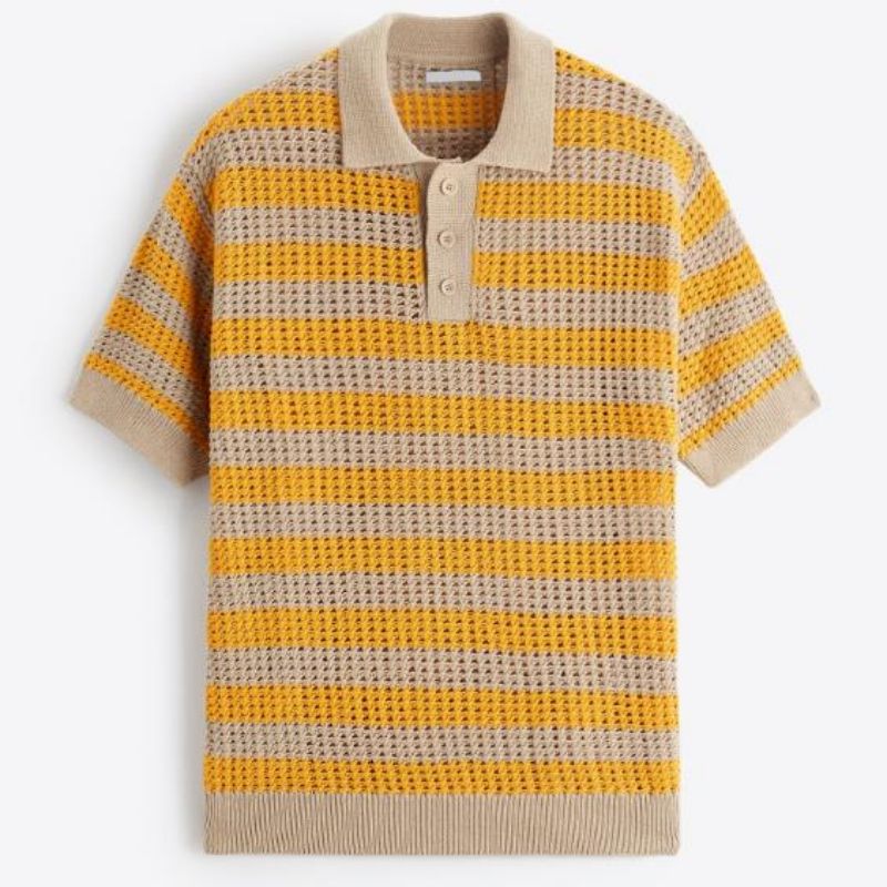 卸売春夏半袖かぎ針編みの編み物のポロセーターシャツ