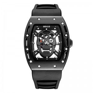 ファッションスカルメンクォーツウォッチバオゲラクリエイティブダイヤルマンフォーメンクロックゴールドライフ防水男性ウォッチスポーツスタイル1612