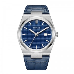 Baogela 40mm Men Business Watches Quartz Sport Casuary本物の革の腕時計50tm防水男性時計Relogio Masculino 22802