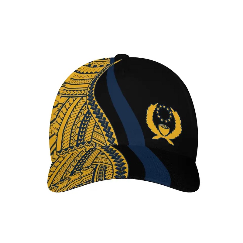 新しいMicronesia Pohnpei Flag Printed Baseball Cap Polynesian Tattoo Sports Cap