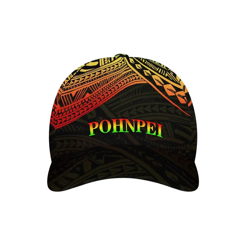 新しいMicronesia Pohnpei Flag Printed Baseball Cap Polynesian Tattoo Sports Cap