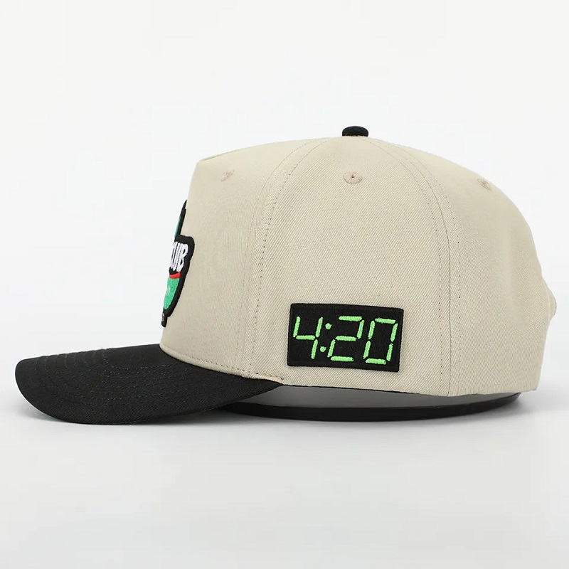 OEMカスタム5パネルカーブドブリムコットン野球帽、ミッドプロフィールスポーツゴラ、3Dパフ刺繍ロゴ構造化されたお父さんの帽子