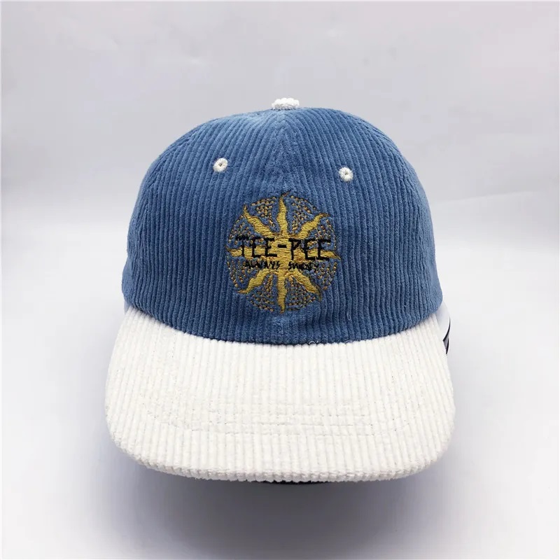 コーデュロイ6パネルカスタムロゴ非構造化された大人の帽子Corduroy Dad Cap