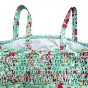 花のプリントワンピースシャーの子供の水着