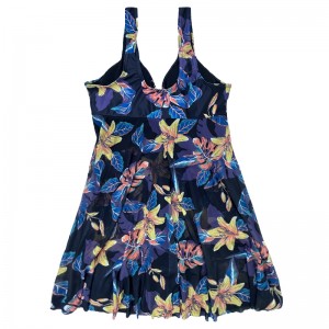 vネックフラワーズプラスサイズの水着