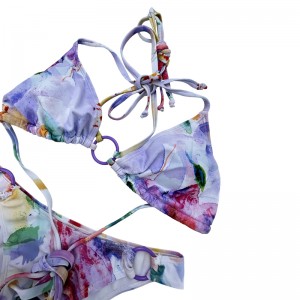 バックレスプリントリング水着