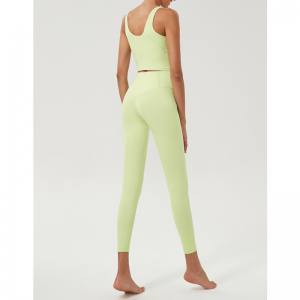 ハイウエストパッド入りのU字型ヨガセット