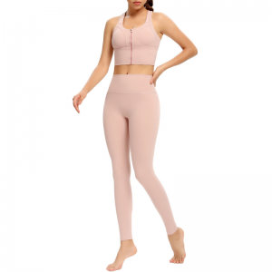 ジッパーシームレスクロスヨガセット