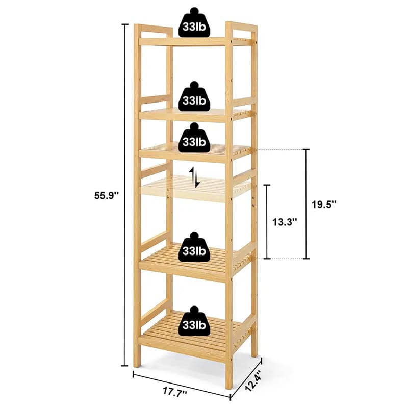 BSCIカスタム6段階調整可能な背の高い本棚本棚棚ラックオーガナイザーシェルビングユニット自立式