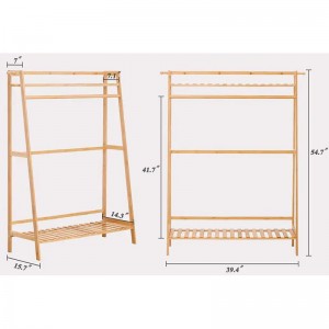 竹の服をぶらぶらするためのヘビーデューティラック床竹のワードローブ