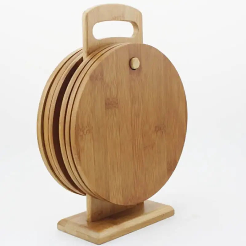丸い自然な竹チーズカッティングボード