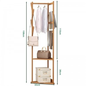 多機能竹の服ハンガーブラケットコーンホールの木の垂直服竹ハンガー