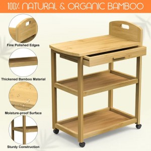 店舗食品準備用の棚トロリー竹保管車車