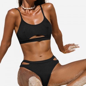 カットアウトスクープネックブラレット&ヒップスタービキニセット