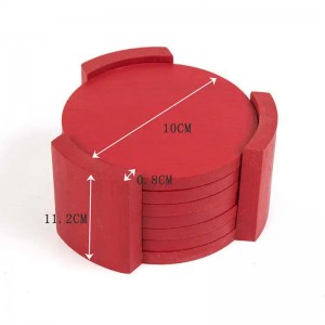 カラフルな竹カップモダンヒートパンビール竹ドリンクコースターセットラウンド