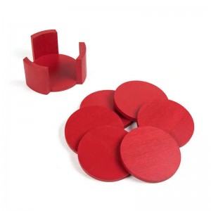 カラフルな竹カップモダンヒートパンビール竹ドリンクコースターセットラウンド