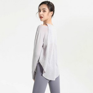 SC10263ヨガTシャツフィットネスランニングラウンドネックTシャツヨガロングスリーブ女性Tシャツジムシャツ