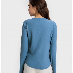 SC102613ロングスリーブヨガシャツヨガTシャツフィットネスラウンドラウンドネックTシャツヨガロングスリーブ女性Tシャツジムシャツ