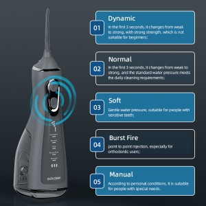 充電式歯科治療取り外し可能なきれいなウォータータンク歯のためのコードレスウォーターフロッサーガムブレース