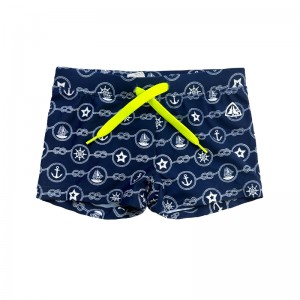 男の子のためのプリントされたソリッドカラースイミングトランク