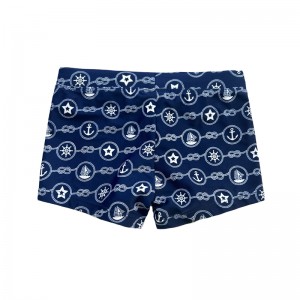 男の子のためのプリントされたソリッドカラースイミングトランク