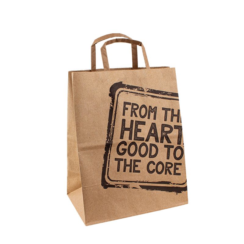 独自のロゴ付き紙袋茶色のクラフトのピーパーショッピングバッグロゴの小さな紙袋カスタムロゴペーパーバッグ