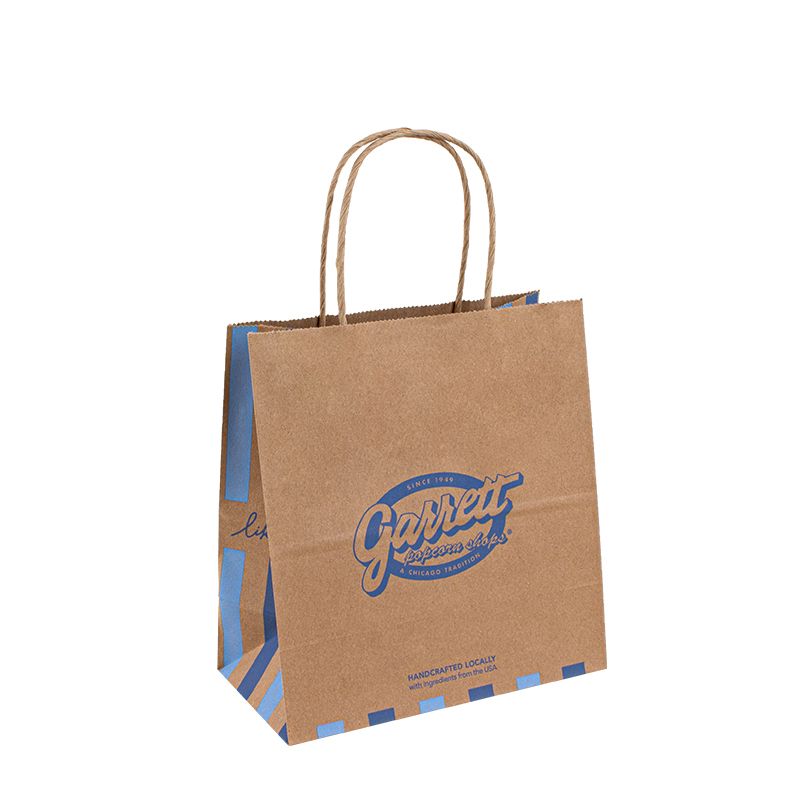 ペーパーフードハンドルペーパーバッグペーパートートバッグハンドルクラフトペーパーバッグ付きの大きな小売紙袋