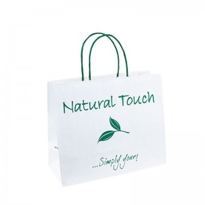 紙袋のハンドル茶色の紙袋が包装用のハンドルデザイナーをプリントする紙袋ギフト