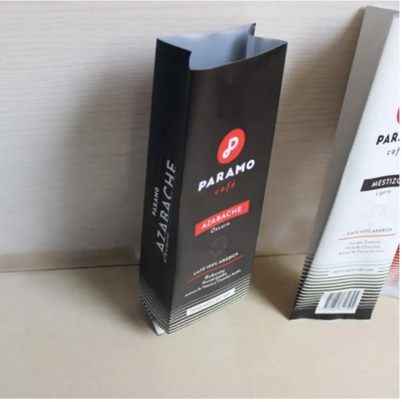 カスタム印刷されたマットブラックパッケージングサイドガセットコーヒーバッグ付きガセットコーヒーバッグ