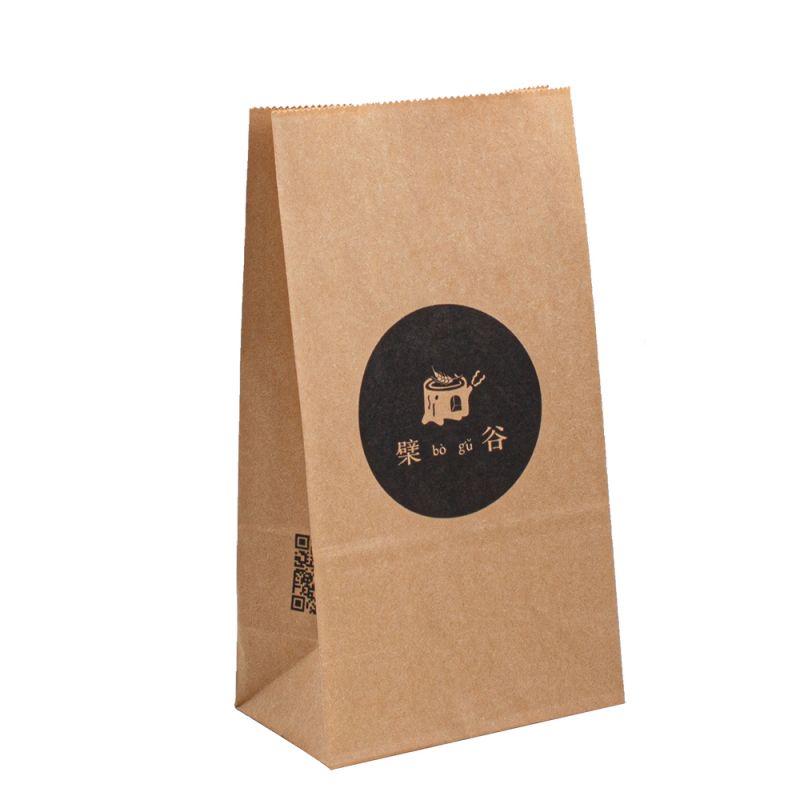 独自のロゴ付き紙袋カスタムプリントペーパーバッグフードテイクアウト用のカスタムペーパーバッグ
