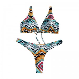 花のエスニックスタイルボウボウワイドストラップツーピース水着