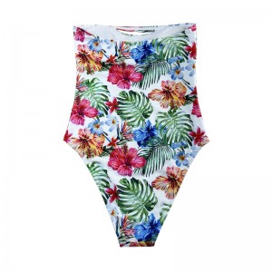 セクシーなストラップレスプリントエスニックワンピース