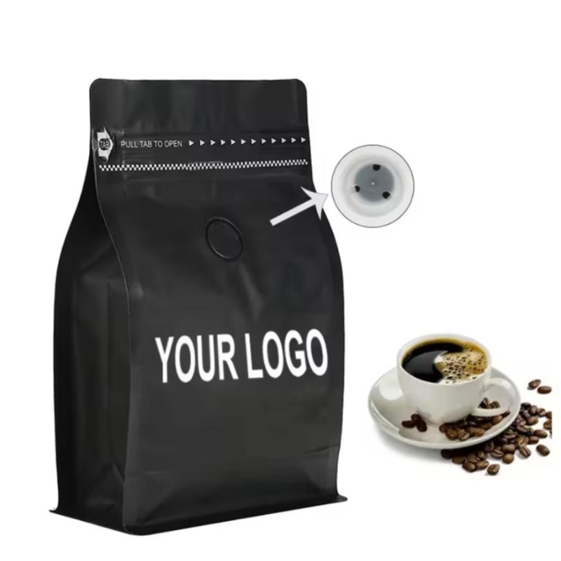 バルブとジッパーのコーヒーパッケージバッグ付きの環境に優しいコーヒーバッグ