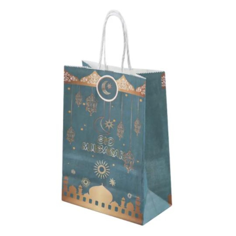 卸売Eid Mubarak Party Gift Kraft Paper Bag Islamic Muslim Festival Party Decoration Ramadan Goodie Bags