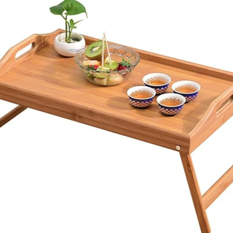 竹の折りたたみ可能な朝食テーブル