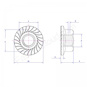 セレーション付き六角フランジナット