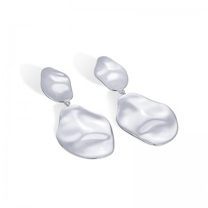 Honde 14K ゴールドメッキ 925 スターリングシルバー ポスト ティアドロップ ステートメント ダングル イヤリング