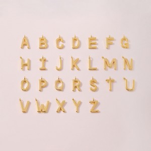 ホンデ 14K ゴールドメッキ A-Z イニシャル ネックレス レディース イニシャル ネックレス - 14K ゴールド メッキ 可憐な文字ネックレス シンプルなアルファベット A-Z ネックレス パーソナライズされたモノグラムネームネックレス 女性ジュエリー用