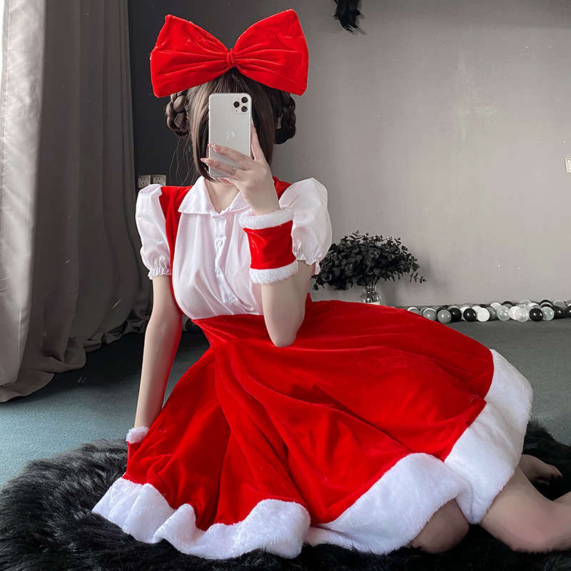 クリスマスコスチューム、クリスマスドレス、コスプレセット、クリスマストナカイステージのパフォーマンス衣装、クリスマスメイドユニフォーム95価格：$139.99