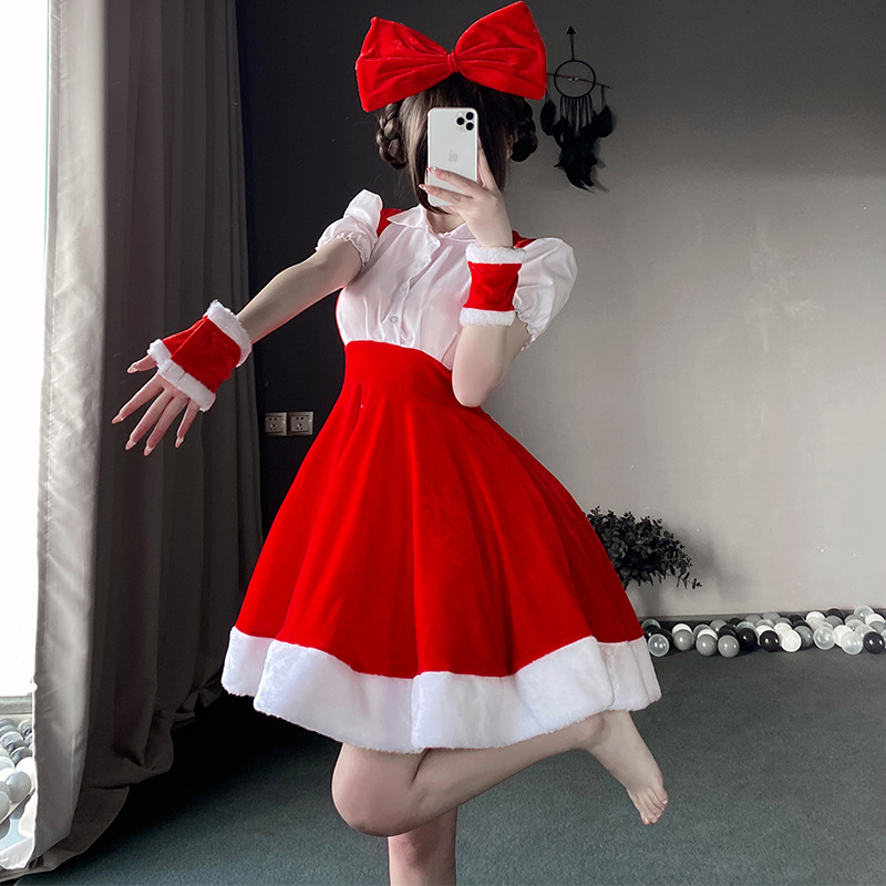 クリスマスコスチューム、クリスマスドレス、コスプレセット、クリスマストナカイステージのパフォーマンス衣装、クリスマスメイドユニフォーム95価格：$139.99