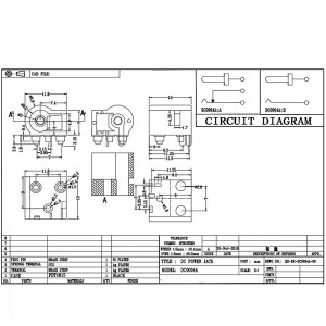 DCソケットDC-0004a、水清浄機用の小規模な家電ソケット、2-ポジショニングコラム付きのピンサーフェスマウント充電ソケット
