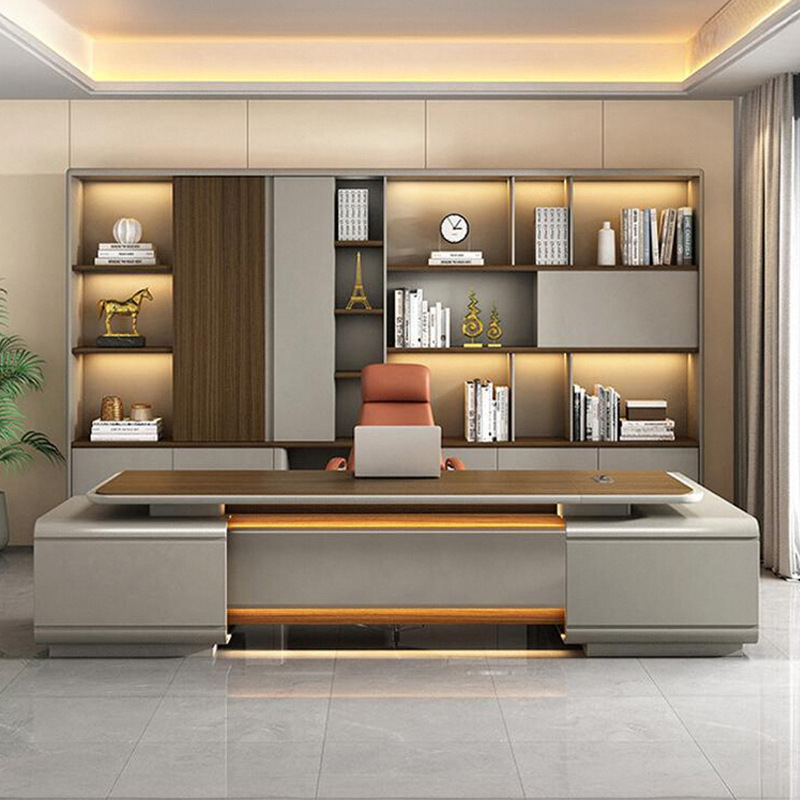 モデル DBT008 エグゼクティブデスク、社長/チェアマンオフィスデスク、マネージャー用オフィスチェアセット付きプレミアムラージマネージャーデスク\さんのオフィス